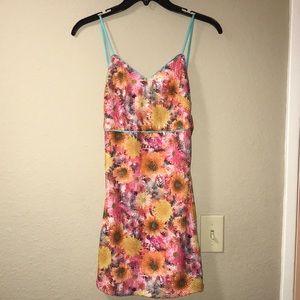 Nasty Gal FLORAL HOT PINK Barbie sequins dress S